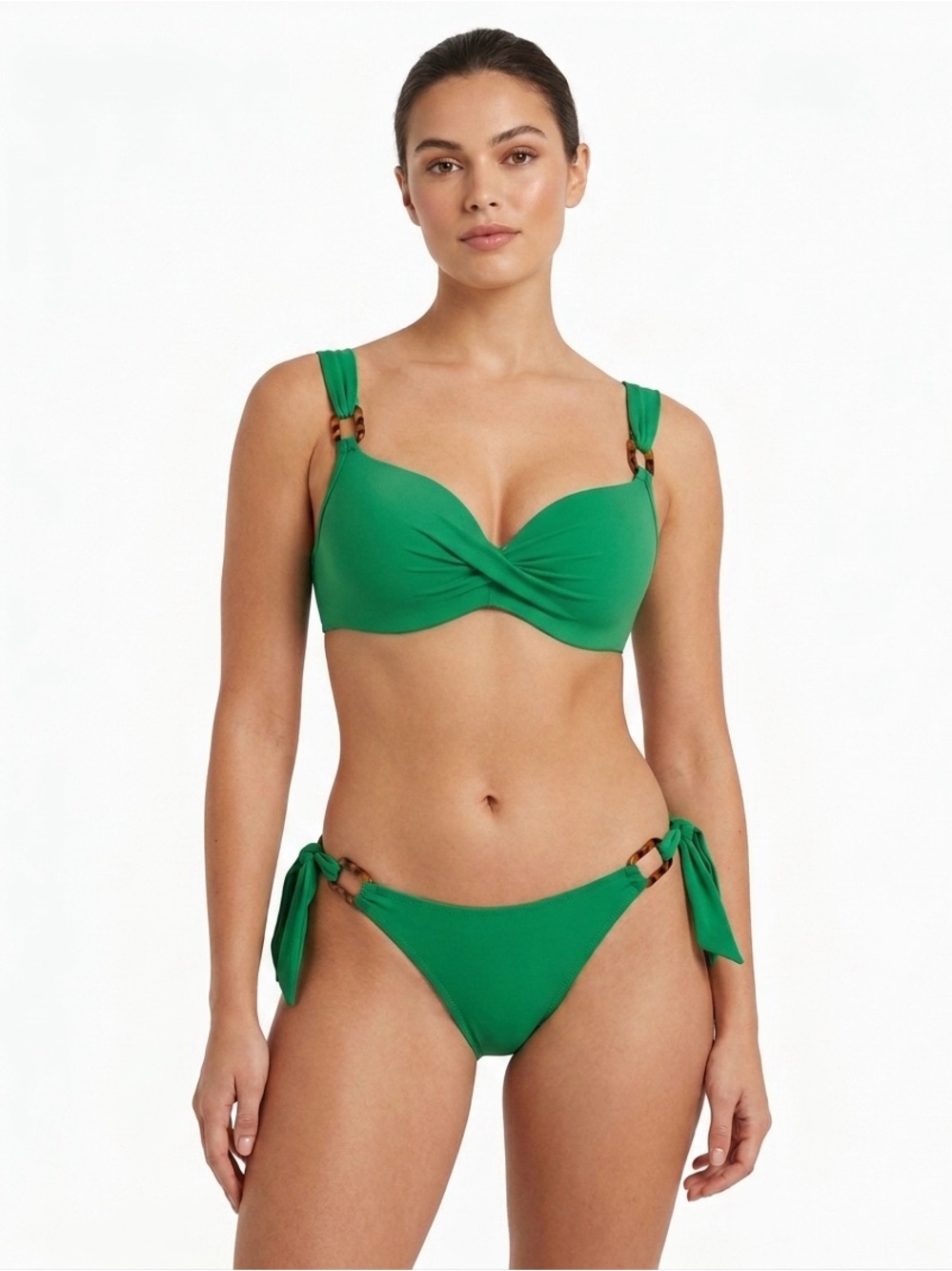 NEW Robin Piccone Kelly Green Underwire Bikini Set Small D Cup Beach Resortwear